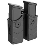Universal Double Magazine Pouch, 9mm .40 Double Stack Mag. Holder Dual Holster with 1.5\'\'-2\'\' Belt Clip for Glock Sig sauer S&W Beretta Browning Taurus H&K Most Pistol Mags