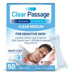 Clear Passage Nasal Strips Medium, Clear, 50 ct | Works Instantly to Improve Sleep, Reduce Snoring, & Relieve Nasal Congestion Due to Colds & Allergies