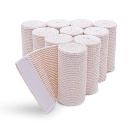 Hospora Thick Latex-Free Compression Cotton Elastic Bandage (3 inches, 10 Rolls)