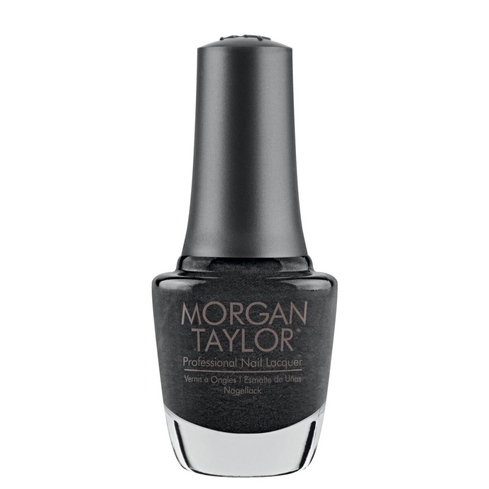 Morgan Taylor Nail Lacquer (Metaling Around) Black Professional Lacquer, Vibrant, Chip-Resistant, Fast-Drying, Long-Lasting, High-Shine, Perfect for Manicures & Pedicure, 0.5 ounce.