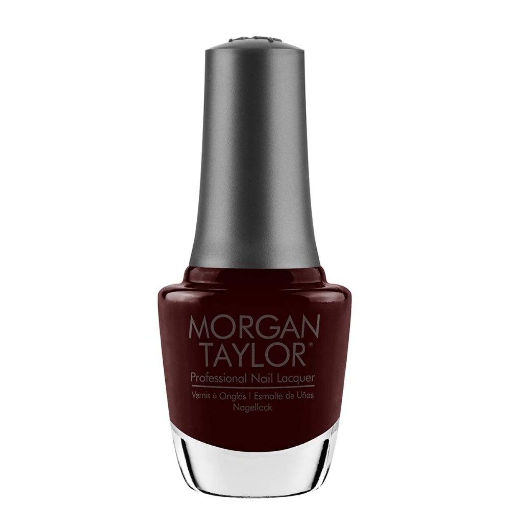Morgan Taylor Nail Lacquer (From Paris With Love) Dark Red Professional Lacquer, Vibrant, Chip-Resistant, Fast-Drying, Long-Lasting, High-Shine, Perfect for Manicures & Pedicure, 0.5 ounce.