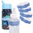 InchBug Orbit Labels Baby Bottle and Water Bottle Silicone Name Bands - Personalized Reusable Label Set for Daycare, Sippy Cups, Preschool, Elementary School, Dishwasher Safe, 4-Pack (Lullaby Blue)