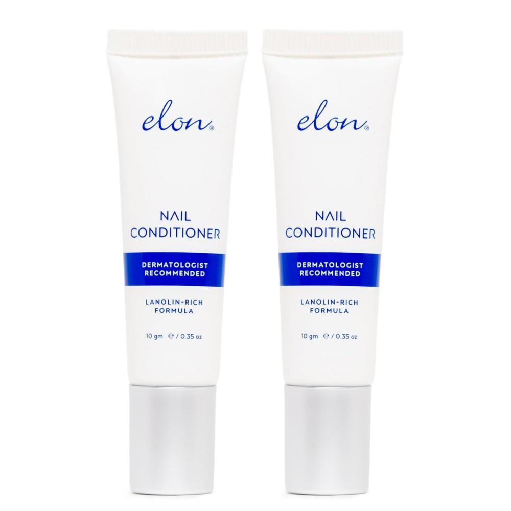Elon Lanolin-Rich Nail Conditioner - Strengthens Nails, Protects Cuticles, Dermatologist-Recommended for Brittle & Damaged Nails (10g tube, 2 Pack)