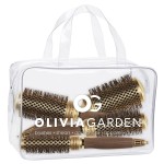 Olivia Garden NanoThermic Ceramic + Ion Round Thermal Hair Brush - Not Electrical - Professional Blowout Brush for Normal to Thick Hair - 1 to 2 1/8 - Diameter Barrel - NT-54, 44, 34, 24