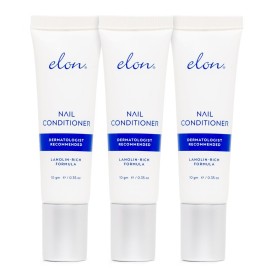 Elon Lanolin-Rich Nail Conditioner - Strengthens Nails, Protects Cuticles, Dermatologist-Recommended for Brittle & Damaged Nails (10g tube, 3 Pack)