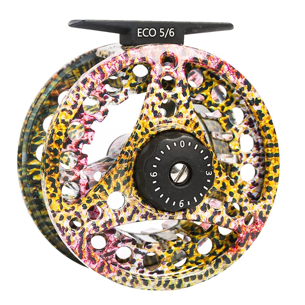 M MAXIMUMCATCH Maxcatch ECO Fly Reel Large Arbor with Aluminum Body (3/4wt 5/6wt 7/8wt) (Rainbow Trout, 3/4 Weight)