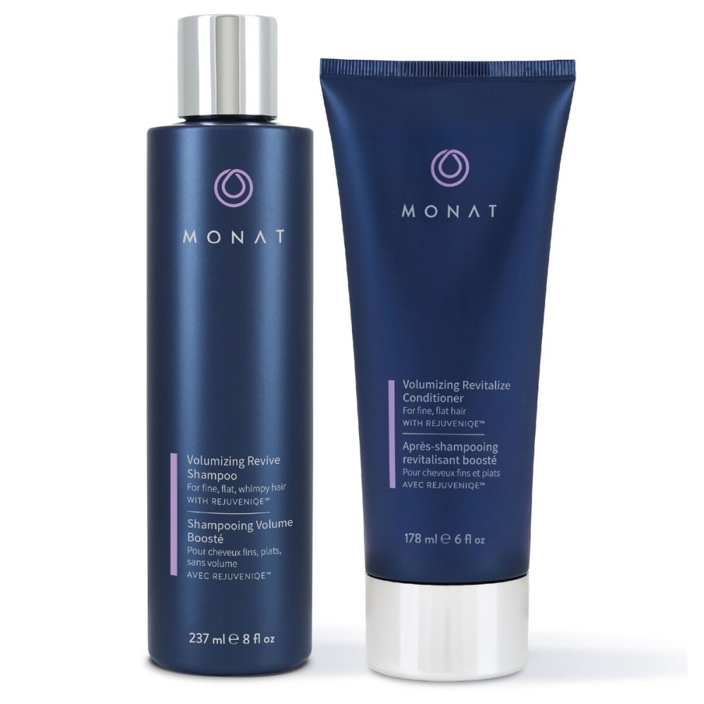 MONAT Volumizing Shampoo & Conditioner Set Infused with REJUVENIQE - Lightweight Care for Fine, Flat Hair - Enhances Volume, Adds Softness and Shine - Net Wt. 237 ml (8 fl. oz.) & 177 ml (6 fl. oz.)