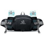 WATERFLY Fanny Pack Waist Bag: Fannie Pack 2 Water Bottle Holders Lumbar Belt Hiking Walking Running Jogging Camping Large Woman Man (Bottle Not Included)