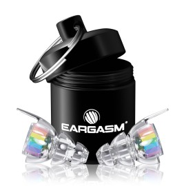 Eargasm High Fidelity Earplugs with Rainbow Filters - Reusable Noise Reduction Hearing Protection Ear-Plugs with Carrying Case for Concerts, Festivals, Raves, Musicians, Live Events, Sports
