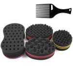 Big Holes Magic Sponge Brush for Wave, Coils, and Afro Hair - 4PCS Hair Care Tool for Men and Women