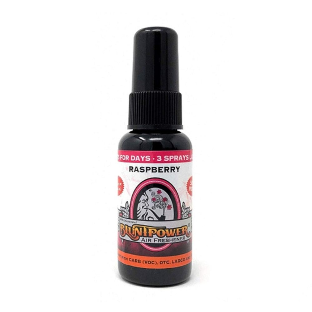 BluntPower (Raspberry, 1 Pack) Concentrated Air Freshener for Room and Car Spray - Oil-Based Diffuser Spray Bottle - Long-Lasting Bathroom Spray, Car Freshener, & Odor Eliminator Spray