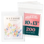 Pack It Chic - 10 X 13 Self Sealing Cellophane Bags (200 Pack) - Resealable Adhesive Clear Bags for Gifts, 10X13 Photos, Prints, Envelopes, Documents