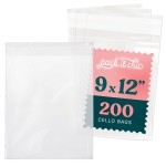 Pack It Chic - 9 X 12 Self Sealing Cellophane Bags (200 Pack) - Resealable Adhesive Clear Bags for Gifts, 9X12 Photos, Prints, Envelopes, Letter Sized Documents