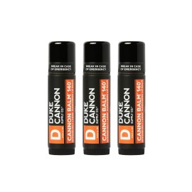 Duke Cannon Supply Co. Tactical Lip Protectant Cannon Balm 140 - (Blood Orange Mint Flavored) Superior Performance, SPF 30, Lip Balm for Hard Working Men, 0.56oz (3 Pack)