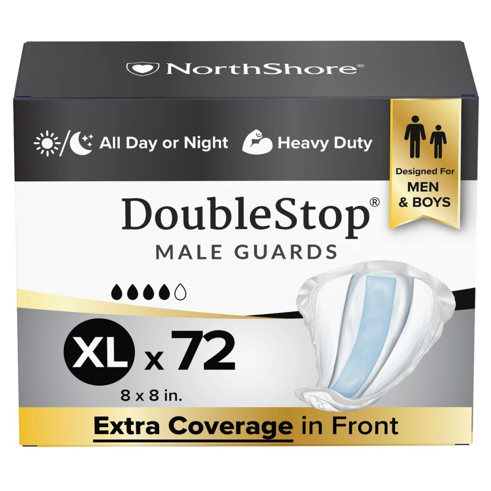NorthShore DoubleStop XL Male Guards for Men, Case/72 (4/18s)