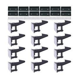 Cabinet Locks Child Safety Latches - OKEFAN 12 Pack Baby Proofing Cabinets Drawer Lock Adhesive Latch for Kids Proof Drawers No Drilling Tools Needed (Black)