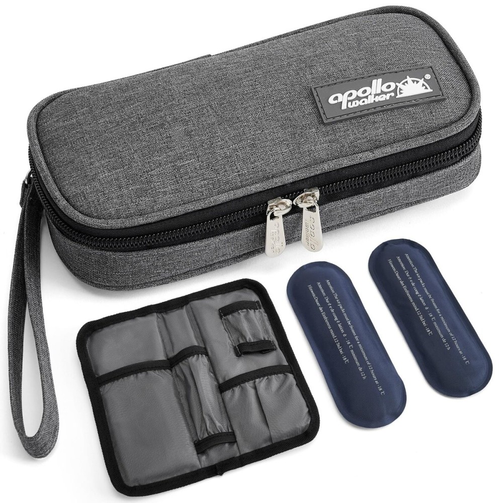 apollo walker Insulin Cooler Travel Case Diabetic Medication Cooler with Ice Packs and Insulation Liner insulin cooler travel case tsa approved