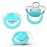 Smilo Baby Pacifier with Orthodontic Design for Healthy Dental Development - Stage 1 for Babies 0-3 Months - Pack of 3X 100% Silicone Newborn Pacifiers BPA Free - Aqua Blue
