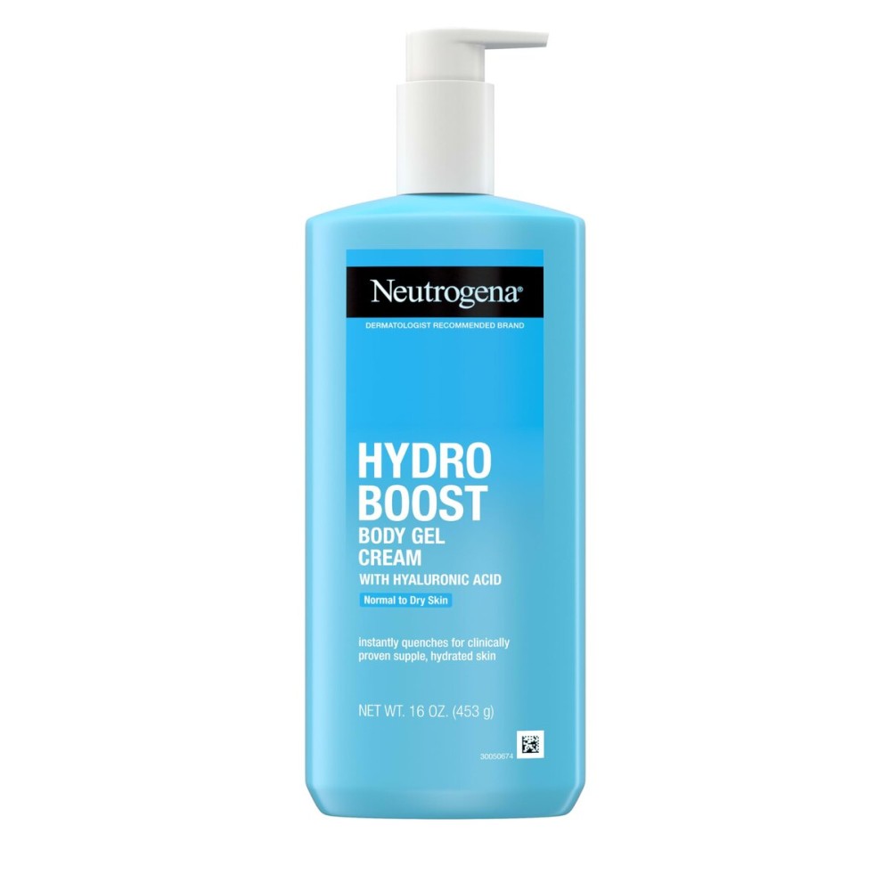 Neutrogena Hydro Boost Body Gel Cream, Hydrating Body Lotion with Hyaluronic Acid for Normal to Dry Skin, Lightweight Fragrance-Free Hyaluronic Acid Moisturizer, 16 OZ