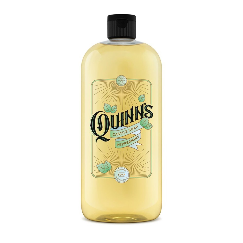 Quinn\'s Pure Castile Organic Liquid Soap, 32 ounce (Peppermint)