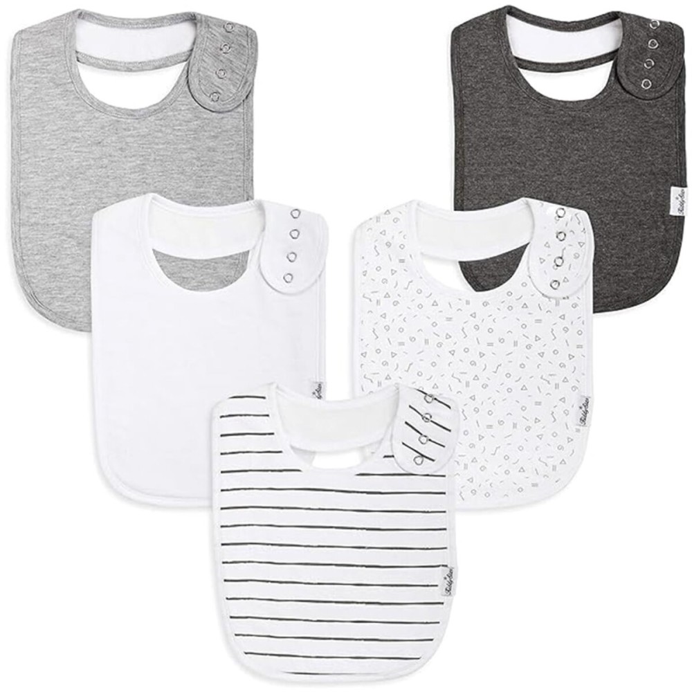 KiddyStar Organic Cotton Baby Bibs for Boys & Girls - Soft, Absorbent Teething & Drool Bibs - Adjustable Snaps for Toddlers