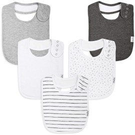 KiddyStar Organic Cotton Baby Bibs for Boys & Girls - Soft, Absorbent Teething & Drool Bibs - Adjustable Snaps for Toddlers