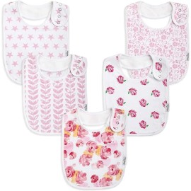 KiddyStar Organic Cotton Baby Bibs for Boys & Girls - Soft, Absorbent Teething & Drool Bibs - Adjustable Snaps for Toddlers