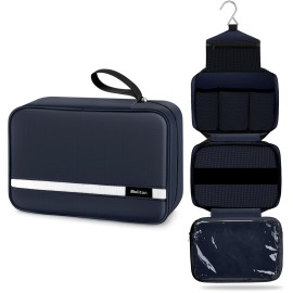 Maliton Toiletry Bag for Men & Women Large Toiletry Bags for Traveling Hanging Toiletry Bag Hygiene Bag with 4 Compartments Waterproof Bathroom Shower Bag (Navy Blue)