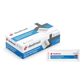 Dealmed 6 Sterile Conforming Stretch Gauze Bandages, 4.1 Yards Latex Free Stretched Dressing Wrap, Medical Non-Adherent Wound Care Mesh Bandages (Box of 6 Rolls)