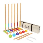 GoSports Standard Croquet Set - 28 Inch Mallets for Kids & Adults