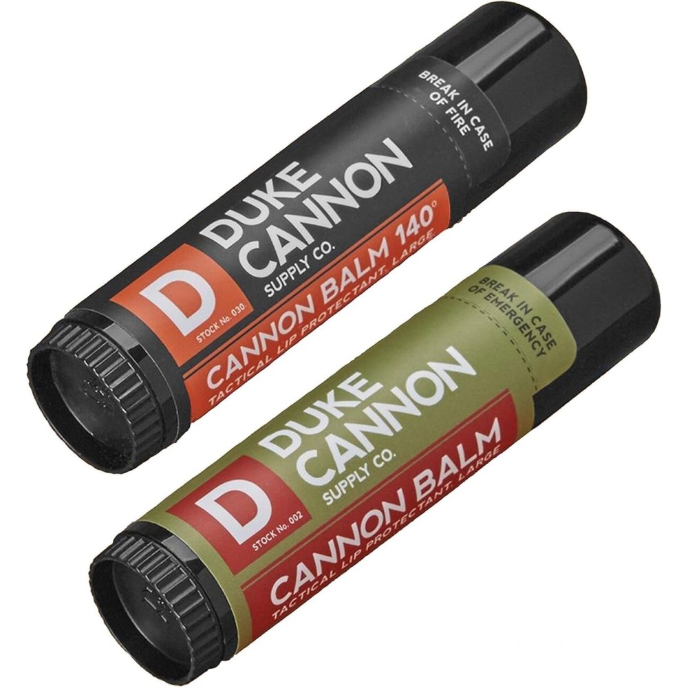 Duke Cannon Cannon Lip Balm 140 & Tactical Lip Protectant Bundle - SPF 30 & SPF 15, Blood Orange Mint & Fresh Mint Flavors, 2 Pack