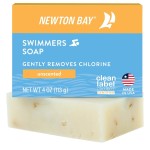 Newton Bay Swimmers Soap | All Natural Body and Face Wash Soap Bar | Gently Washes Away Chlorine After Swimming | Revitalizes Sensitive Skin | Single 4 Ounce Soap Bar