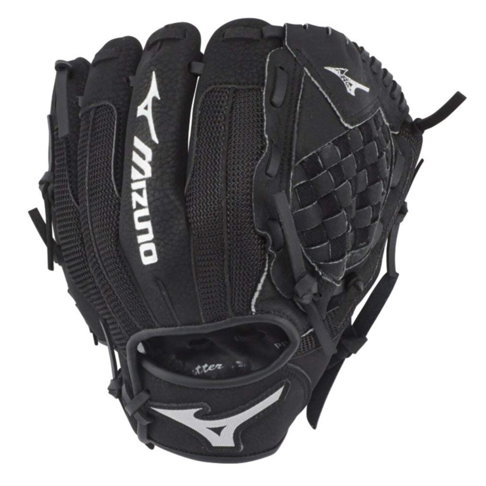 Mizuno GPP1000Y3 Youth (Ages 3-6) Prospect Series PowerClose Baseball Gloves, 10, Right Hand Throw, Black Tartan Flex Web