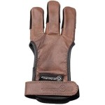 ArcheryMax Handmade Brown Leather Three Finger Archery Gloves (Brown, X-Large)