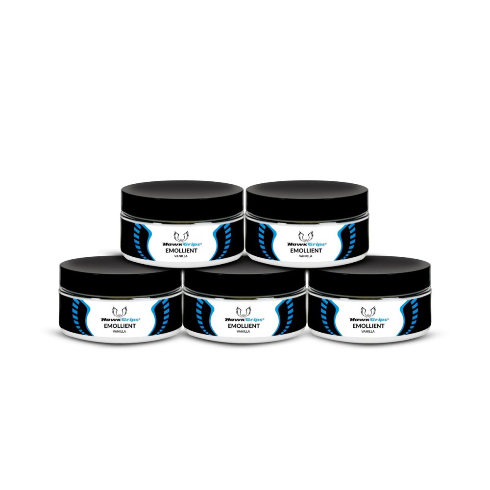 HawkGrips, 8oz Massage Emollient 5ct, Vanilla Scent, Shea Butter, Oil Based, Vegan, Soft Tissue Mobilization and Lubrication for Manual and Assisted Massage Therapy Techniques, Cream Alternative