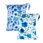 ALVABABY 2pcs Cloth Diaper Wet Dry Bags Waterproof Reusable with Two Zippered Pockets Travel Beach Pool Daycare Soiled Baby Items Yoga Gym Bag for Swimsuits or Wet Clothes L41104