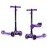 Lascoota 2-in-1 3-Wheel Scooter - Removable Seat Toddler Scooter - 4-Position Adjustable Handlebars Outdoor Toys - LED Light-Up Wheels Toys for Ages 5-7 - Purple, Ages 3-12, 100 lb Max