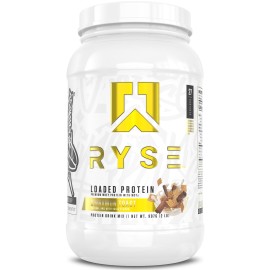 RYSE Loaded Protein Powder - Cinnamon Toast - 25g Whey Protein Isolate & Concentrate with Prebiotic Fiber & MCTs - Low Carb, Low Sugar, Digestive-Friendly - 27 Servings / 2 lb Tub