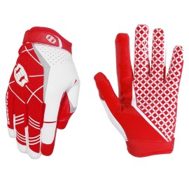 Seibertron Pro 3.0 Elite Ultra-Stick Sports Receiver Glove Football Gloves Youth and Adult (Red, L)
