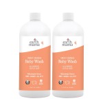Earth Mama Sweet Orange Baby Wash Liquid Hand Soap Refill, Organic Body Wash for Sensitive Skin, All Purpose Castile Soap Liquid with Coconut Oil, Shea Butter, Calendula & Aloe, 34 fl oz (2-Pack)