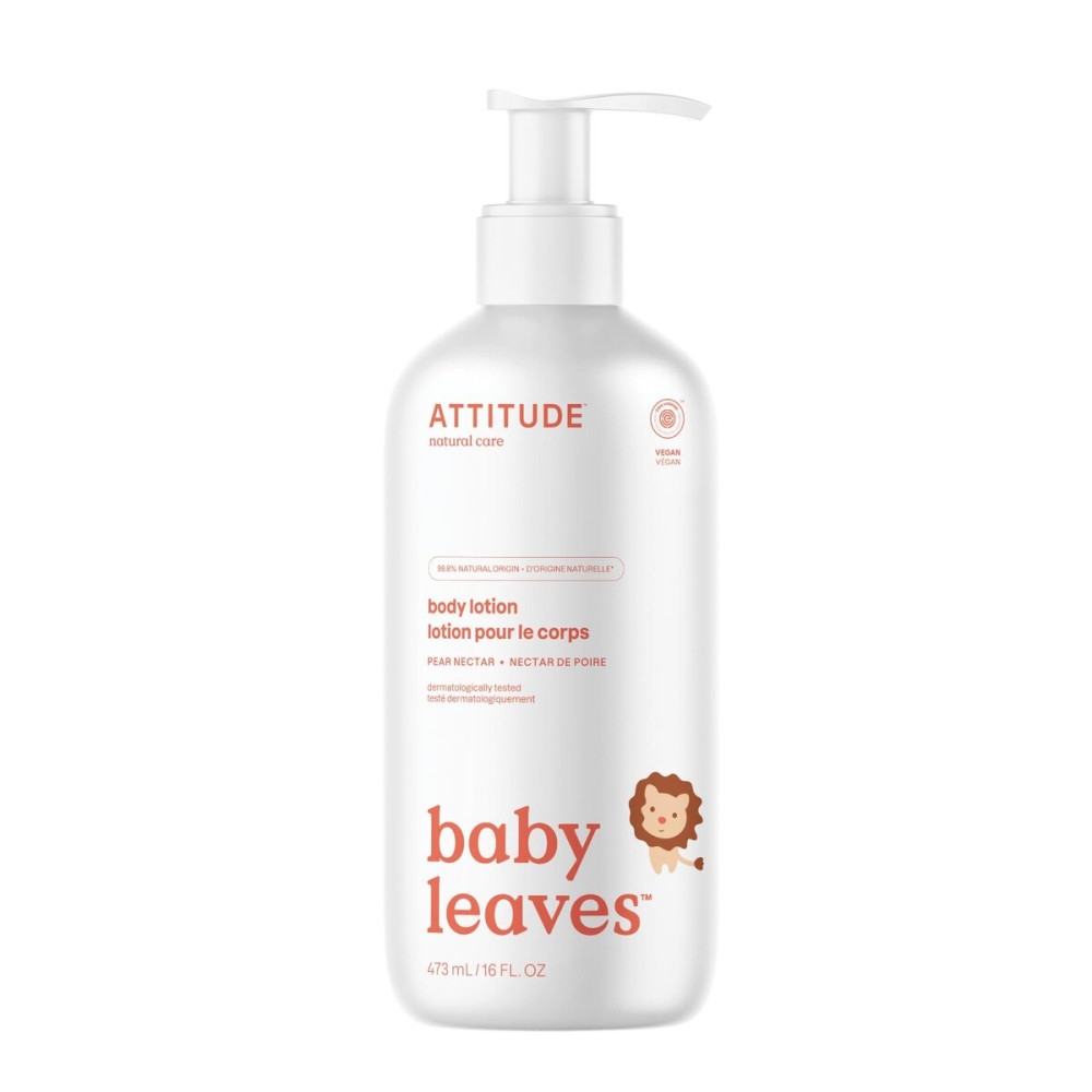 ATTITUDE Baby Lotion, EWG Verified Moisturizer, Dermatologically Tested Moisturizing Cream, Vegan and Cruelty-Free, Pear Nectar, 16 Fl Oz