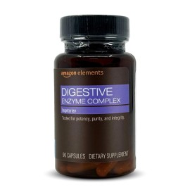 Amazon Elements Digestive Enzyme Complex Capsule, Supports Healthy Digestion, 45 Servings, 90 Count (Pack of 1) (Previously Revly)