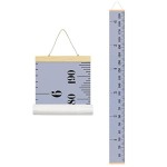 MinoMia Kids Growth Chart, Wood Frame Fabric Canvas Height Measurement Ruler from Baby to Adult for Child\'s Room Decoration 7.9 x 79in (7.9 x 79in, Gray)