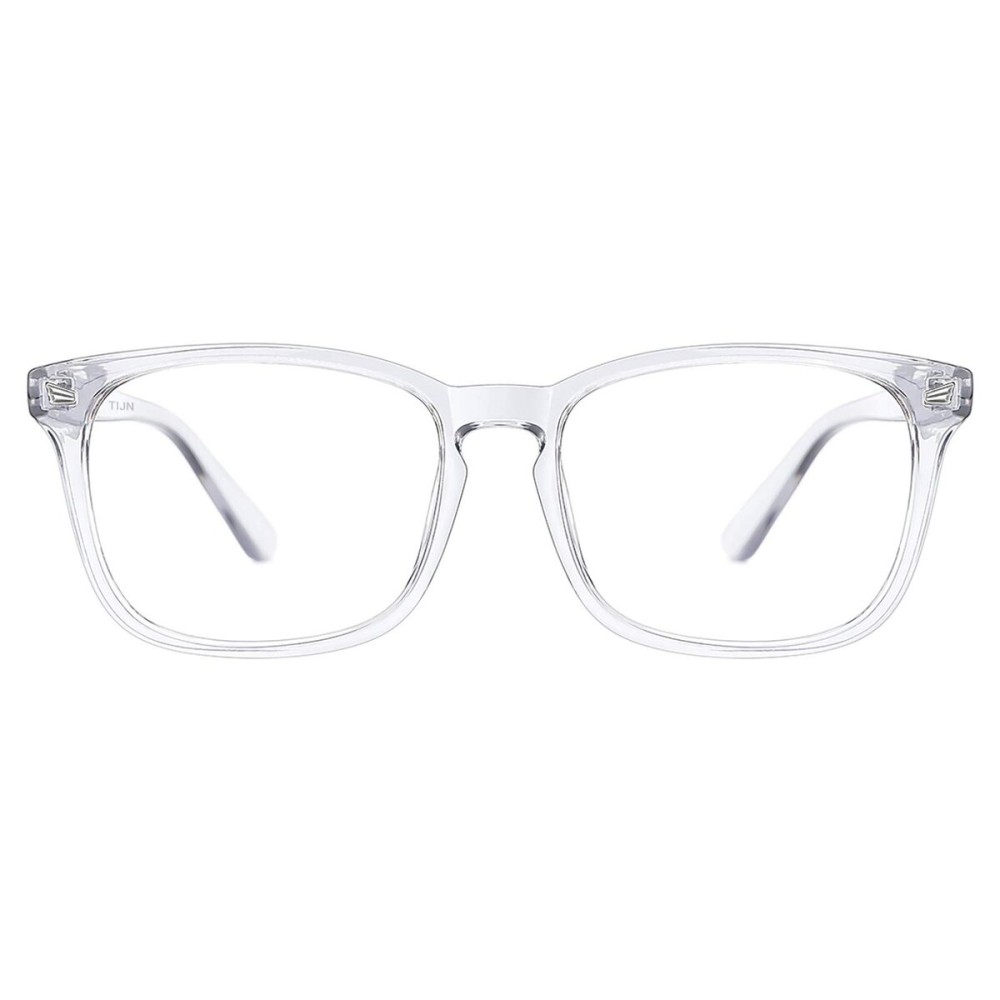 TIJN Blue Light Blocking Glasses for Women Men Clear Frame Square Nerd Eyeglasses Anti Blue Ray Computer Screen Glasses