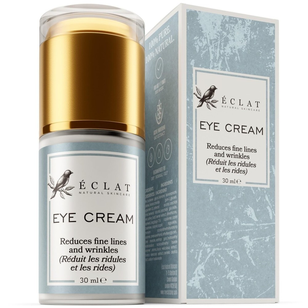 Eclat Skincare Under Eye Cream for Dark Circles & Puffiness - Anti Aging Formula for Wrinkles - Moisturizer for Fine Lines, Crows Feet & Eye Bags - Hydrating Treatment for Firming & Smoothing - 30ml