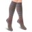 SocksLane Cotton Compression Socks for Women & Men. 15-20 mmHg Support Knee-High Gray Stripes M/L