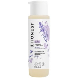 The Honest Company 2-in-1 Cleansing Shampoo Body Wash Gentle for Baby Naturally Derived Tear-free Hypoallergenic Lavender Calm 18 fl oz
