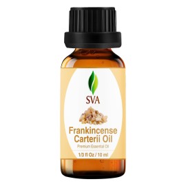 SVA Frankincense Essential Oil - 1/3 Fl Oz - 100% Natural Boswellia Carterii Oil - for Diffuser, Hair Care, Face, Skin Care, Aromatherapy, Scalp and Body Massage, Soap and Candle Making