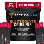 Fluid Tactical - 25 Count Electrolyte Powder | Fruit Punch | Travel Ready Drink Mix | Extreme Re-Hydration