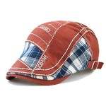 M MOACC Men Newsboy Hats Cotton Cap Beret Buckle Adjustable Cabbie Driving Hunting Hat Flat Caps,Burgundy 12942